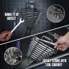 imageWORKPRO Mechanics Wrench Set Metric and Standard 22PCS Complete Combination Wrenches Set SAE 14quot to 78quot Metric 9mm to 19mm Automotive Wrench Set with Rack Organizer