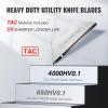 imageWORKPRO Premium Utility Knife Blades TAC Diamond Coated SK2M 10Pack Utility Blades Replacement with Dispenser50Pack