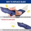 imageWORKPRO Premium Utility Knife Retractable All Metal Heavy Duty Box Cutter Quick Change Blade Razor Knife with 10 Extra Blades Set of 3 Black Red Blue2PCS Blue