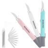 imageWORKPRO Premium Utility Knife Retractable Snapoff blade Gift for MenWomen Heavy Duty Box Cutter Set Razor Knife Exacto Craft Knives with 10 Extra 9mm Blades Pack of 3