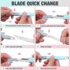 imageWORKPRO Premium Utility Knife Retractable Snapoff blade Gift for MenWomen Heavy Duty Box Cutter Set Razor Knife Exacto Craft Knives with 10 Extra 9mm Blades Pack of 3
