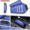 imageWORKPRO SAE SuperThin Open End Wrench Rollup Set 7PCS 14quot to 1116quot UltraSlim Thin Wrench Set with Organizer Pouch for Nuts Narrow SpacesMetric