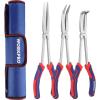 imageWORKPRO 11in Extra Long Needle Nose Pliers Set  Long Reach Straight ampamp Bent Nose Pliers for Narrow Spaces