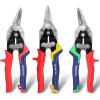 imageWORKPRO 3 Piece Aviation Tin Snips Set 8 Inch Metal Cutter Shear for Left Right and Straight Cut CrV Blade Ergonomic Handle with Hang Hole ampamp Safety LatchStraightLeftRight