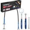 imageWORKPRO 4PC Telescoping Magnetic Pick Up Tool Kit Includes Telescoping Inspection Mirror 2PC Magnetic Pick Up Tool And Four Claw Grabber Tool Pick Up Grab Tool Set For Auto Repair