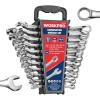 imageWORKPRO Mechanics Wrench Set Metric and Standard 22PCS Complete Combination Wrenches Set SAE 14quot to 78quot Metric 9mm to 19mm Automotive Wrench Set with Rack Organizer