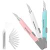 imageWORKPRO Premium Utility Knife Retractable Snapoff blade Gift for MenWomen Heavy Duty Box Cutter Set Razor Knife Exacto Craft Knives with 10 Extra 9mm Blades Pack of 3