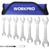 imageWORKPRO SAE SuperThin Open End Wrench Rollup Set 7PCS 14quot to 1116quot UltraSlim Thin Wrench Set with Organizer Pouch for Nuts Narrow SpacesMetric