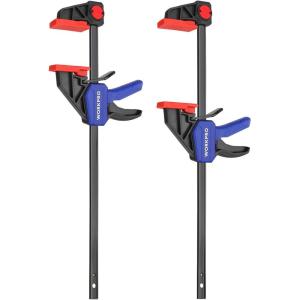 imageWORKPRO 12 ampamp 6 Bar Clamps for Woodworking 300lbs ampamp 150lbs Load OneHanded SpreaderClamp QuickClamp F Wood Clamps Set for Hand Wood Working Crafts Grip Gluing 4PCS2PCS 150LBS 12
