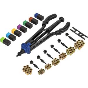 imageWORKPRO 15quot Hand Rivet Nut Setter Kit  79Piece High Leverage Rivet Nut Tool with Metric ampamp SAE Mandrels and Nuts