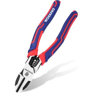 imageWORKPRO 2in1 Diagonal Cutting Pliers with Wire Stripper 75 Inch CRV Steel Wire Cutters with Comfort Grip Handles Heavy Duty SideCutting Pliers for Electricians and Homes Christmas Gift