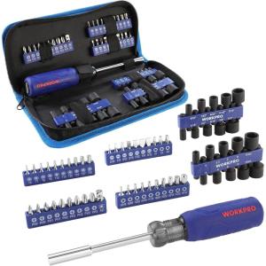 imageWORKPRO 61PC Magnetic Screwdriver Bits ampamp Nut Driver Set with Organizer Bag DIY Tools ampamp Equipment for Men Women Mechanic Herramientas Tool Bit Kit Home Improvement Gift Metric ampamp SAE