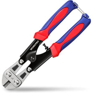 imageWORKPRO Mini Bolt Cutter 8inch Spring Loaded Small Heavy Duty Wire Cable Cutter Snips Clippers with Soft AntiSlip Handle8inch210mm
