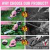 imageWORKPRO 12V Cordless Grass Shear ampamp Shrubbery Trimmer  2 in 1 Handheld Hedge Trimmer Electric Grass Cutter with 20Ah Rechargeable LithiumIon Battery ampamp 1 Hour Fast ChargerPink