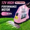 imageWORKPRO 12V Cordless Grass Shear ampamp Shrubbery Trimmer  2 in 1 Handheld Hedge Trimmer Electric Grass Cutter with 20Ah Rechargeable LithiumIon Battery ampamp 1 Hour Fast ChargerPink
