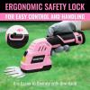 imageWORKPRO 12V Cordless Grass Shear ampamp Shrubbery Trimmer  2 in 1 Handheld Hedge Trimmer Electric Grass Cutter with 20Ah Rechargeable LithiumIon Battery ampamp 1 Hour Fast ChargerPink