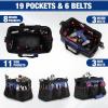 imageWORKPRO 16inch Wide Mouth Tool Bag with Water Proof Molded BaseBlackNavy BlueRed
