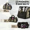 imageWORKPRO 16inch Wide Mouth Tool Bag with Water Proof Molded BaseCamo