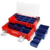imageWORKPRO 17inch Plastic Tool Box Red Storage Box with Locking Lid and Stainless Steel Handle 18 Adjustable Compartments for Sockets Crafts and Power Tools Great Father Day Gifts