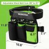 imageWORKPRO 2Piece Pruning Shears and Garden Tool Belt Set Gardening Belt with 5 Pockets and Adjustable Waist Belt 8quot Bypass Garden Shears and 8 Handing Pruner with Steel Straight Blade