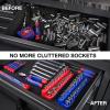 imageWORKPRO 38inch Magnetic Socket Organizer Set 2Piece SAE ampamp Metric Socket Holders Holds 56 Standard and Deep Sockets for Tool Box Tool Carts Sockets Not Included14 SAEMetric