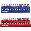 imageWORKPRO 38inch Magnetic Socket Organizer Set 2Piece SAE ampamp Metric Socket Holders Holds 56 Standard and Deep Sockets for Tool Box Tool Carts Sockets Not Included14 SAEMetric