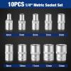 imageWORKPRO 42 PCS 14quot Dr Master Socket Set Metric with Dual Head Stubby Ratchet QucikRelease Bit Holder 14quot Dr Bits Set for Auto Repairing and Household with Storage Case42 PCS