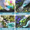 imageWORKPRO 5PCS Garden Tool Set Aluminum Heavy Duty Gardening Tool Set with Garden Tool Bag Outdoor Garden Hand Tools Blue Insect and FlowerWhite with bag