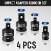 imageWORKPRO 7 Pieces Impact Socket Adapter Set Includes 3 Pieces 14quot Hex Shank Drill Extension Set 14quot 38quot and 12quot and 4 Pieces Impact Socket Adapter and Reducer Set7pc