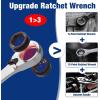 imageWORKPRO 7Piece 3in1 Reversible Ratchet Wrench Set SAE 516quot to 34quot 6Ptampamp 12Ptampamp OpenEnd Wrenches 72Teeth Ratcheting Combination Wrench with Rolling PouchSAE
