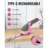 imageWORKPRO Cordless Grass Shear ampamp Shrubbery Trimmer  2 in 1 Handheld 72V Electric Grass Trimmer Hedge ShearsGrass Cutter Rechargeable LithiumIon Battery and TypeC Cable IncludedPink