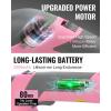 imageWORKPRO Cordless Grass Shear ampamp Shrubbery Trimmer  2 in 1 Handheld 72V Electric Grass Trimmer Hedge ShearsGrass Cutter Rechargeable LithiumIon Battery and TypeC Cable IncludedPink