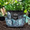 imageWORKPRO Garden Tool Bag 8 Pockets Gardening Bag Heavy Duty Oxford Garden Tote Caddy Tools NOT Included 12quot x 12quot x 6quotFloral Blue