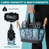 imageWORKPRO Garden Tool Bag 8 Pockets Gardening Bag Heavy Duty Oxford Garden Tote Caddy Tools NOT Included 12quot x 12quot x 6quotFloral Blue