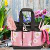 imageWORKPRO Garden Tool Bag 8 Pockets Gardening Bag Heavy Duty Oxford Garden Tote Caddy Tools NOT Included 12quot x 12quot x 6quotFloral Pink