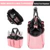 imageWORKPRO Garden Tool Bag 8 Pockets Gardening Bag Heavy Duty Oxford Garden Tote Caddy Tools NOT Included 12quot x 12quot x 6quotPink