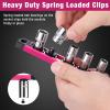 imageWORKPRO Magnetic Socket Organizer Set 3Piece Aluminum Alloy Socket Rail Heavy Duty Socket Holder Socket Rack Kit 14Inch x 12 Clips 38Inch x 10 Clips 12Inch x 10 Clips BlueRose Red