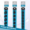 imageWORKPRO Magnetic Socket Organizer Set 3Piece Aluminum Alloy Socket Rail Heavy Duty Socket Holder Socket Rack Kit 14Inch x 12 Clips 38Inch x 10 Clips 12Inch x 10 Clips BlueSky Blue