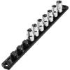 imageWORKPRO Magnetic Socket Organizer Set 3Piece Aluminum Alloy Socket Rail Heavy Duty Socket Holder Socket Rack Kit 14Inch x 12 Clips 38Inch x 10 Clips 12Inch x 10 Clips BlueBlack
