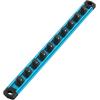 imageWORKPRO Magnetic Socket Organizer Set 3Piece Aluminum Alloy Socket Rail Heavy Duty Socket Holder Socket Rack Kit 14Inch x 12 Clips 38Inch x 10 Clips 12Inch x 10 Clips BlueSky Blue