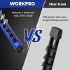 imageWORKPRO Magnetic Socket Organizer Set 3Piece Aluminum Alloy Socket Rail Heavy Duty Socket Holder Socket Rack Kit 14Inch x 12 Clips 38Inch x 10 Clips 12Inch x 10 Clips BlueBlue