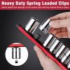 imageWORKPRO Magnetic Socket Organizer Set 3Piece Aluminum Alloy Socket Rail Heavy Duty Socket Holder Socket Rack Kit 14Inch x 12 Clips 38Inch x 10 Clips 12Inch x 10 Clips BlueRed