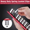 imageWORKPRO Magnetic Socket Organizer Set 3Piece Aluminum Alloy Socket Rail Heavy Duty Socket Holder Socket Rack Kit 14Inch x 12 Clips 38Inch x 10 Clips 12Inch x 10 Clips BlueRed