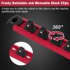 imageWORKPRO Magnetic Socket Organizer Set 3Piece Aluminum Alloy Socket Rail Heavy Duty Socket Holder Socket Rack Kit 14Inch x 12 Clips 38Inch x 10 Clips 12Inch x 10 Clips BlueRed