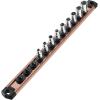 imageWORKPRO Magnetic Socket Organizer Set 3Piece Aluminum Alloy Socket Rail Heavy Duty Socket Holder Socket Rack Kit 14Inch x 12 Clips 38Inch x 10 Clips 12Inch x 10 Clips BlueChampagne