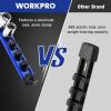 imageWORKPRO Magnetic Socket Organizer Set 3Piece Aluminum Alloy Socket Rail Heavy Duty Socket Holder Socket Rack Kit 14Inch x 12 Clips 38Inch x 10 Clips 12Inch x 10 Clips BlueBlue