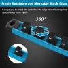 imageWORKPRO Magnetic Socket Organizer Set 3Piece Aluminum Alloy Socket Rail Heavy Duty Socket Holder Socket Rack Kit 14Inch x 12 Clips 38Inch x 10 Clips 12Inch x 10 Clips BlueSky Blue