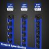 imageWORKPRO Magnetic Socket Organizer Set 3Piece Aluminum Alloy Socket Rail Heavy Duty Socket Holder Socket Rack Kit 14Inch x 12 Clips 38Inch x 10 Clips 12Inch x 10 Clips BlueBlue