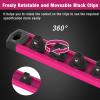 imageWORKPRO Magnetic Socket Organizer Set 3Piece Aluminum Alloy Socket Rail Heavy Duty Socket Holder Socket Rack Kit 14Inch x 12 Clips 38Inch x 10 Clips 12Inch x 10 Clips BlueRose Red