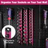 imageWORKPRO Magnetic Socket Organizer Set 3Piece Aluminum Alloy Socket Rail Heavy Duty Socket Holder Socket Rack Kit 14Inch x 12 Clips 38Inch x 10 Clips 12Inch x 10 Clips BlueRose Red